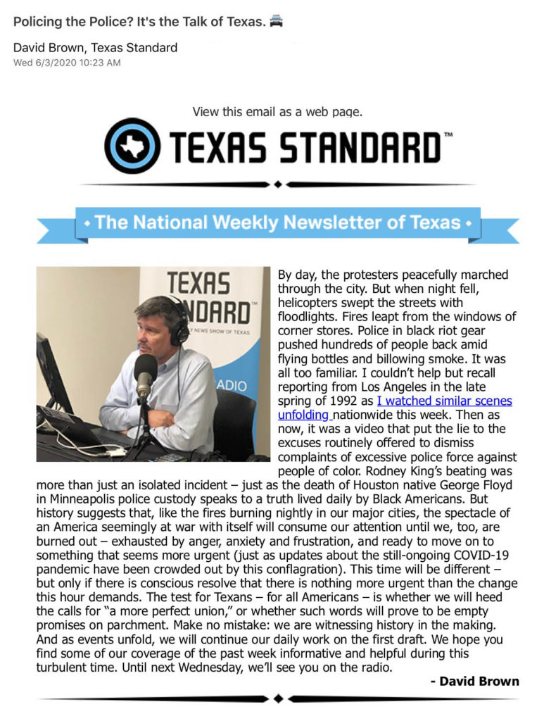 Sign Up For The Texas Standard Newsletter Texas Standard