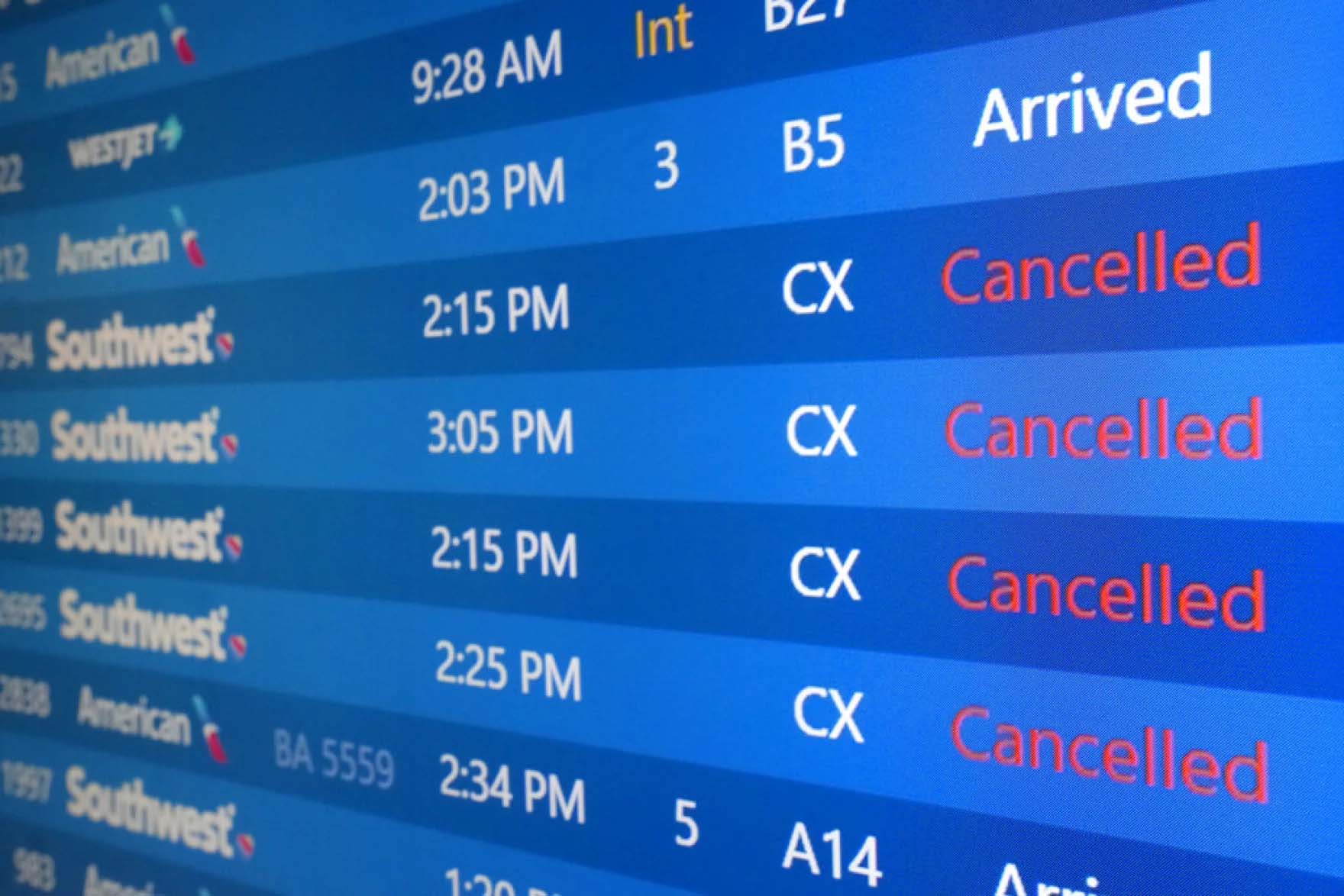 southwest airlines flights cancelled on january 5