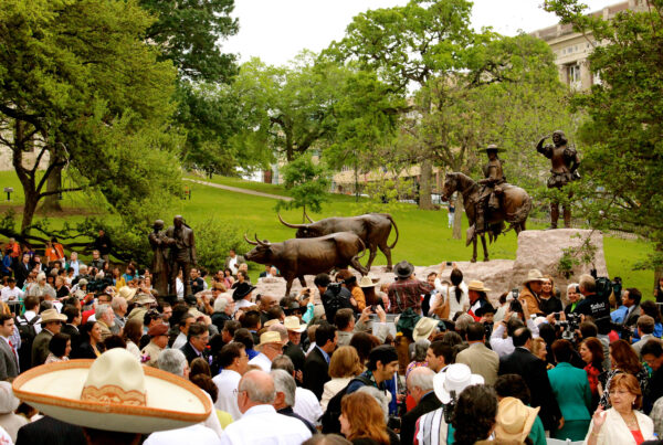 The Tejano Monument on the state Capitol grounds faced many hurdles