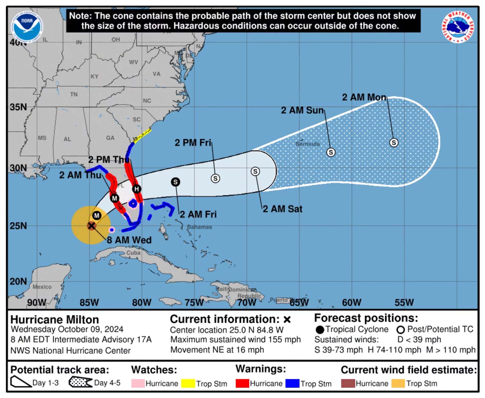 milton hurricane path live news